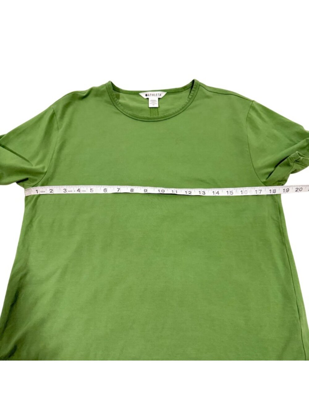 Athleta Essential Green Short Sleeve Tee Size M - Picture 5 of 6